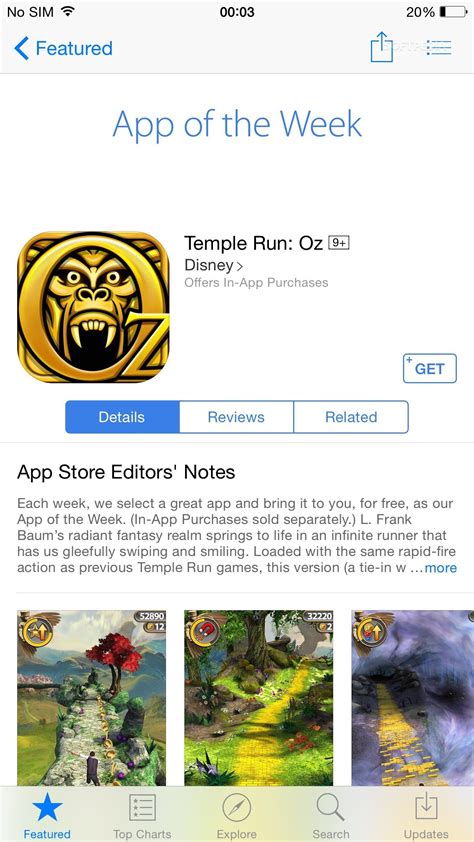 Temple Run: Oz Named Free App of the Week in App Store