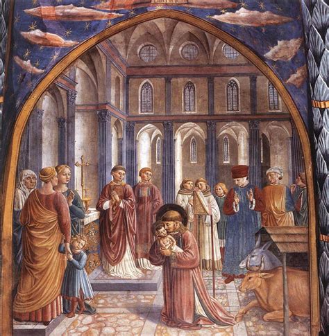 Establishment of the Manger at Greccio, 1452 - Benozzo Gozzoli ...