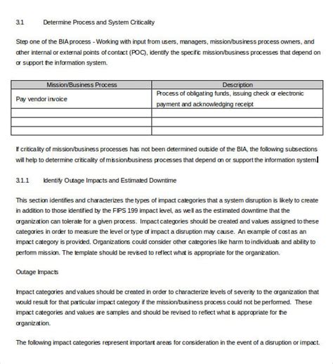 Business Impact Analysis Template - 12+ Word, PDF Format Download!