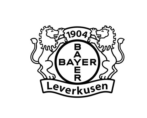 Bayer 04 Leverkusen Club Logo Symbol Black Football Bundesliga Germany ...