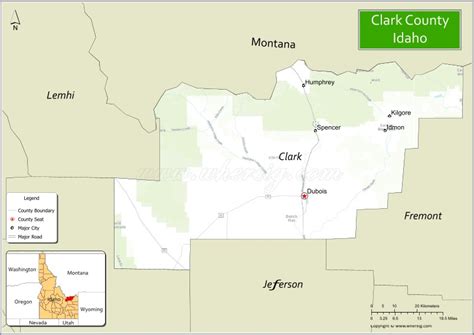 Map of Clark County, Idaho - Where is Located, Cities, Population ...