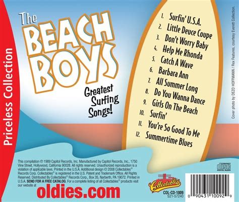 The Beach Boys : Greatest Surfing Songs CD (2008) - Collectables ...