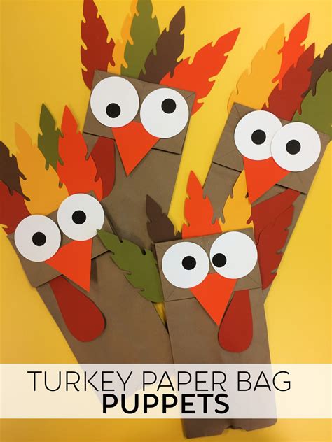 Turkey Paper Bag Puppets - Sew Woodsy