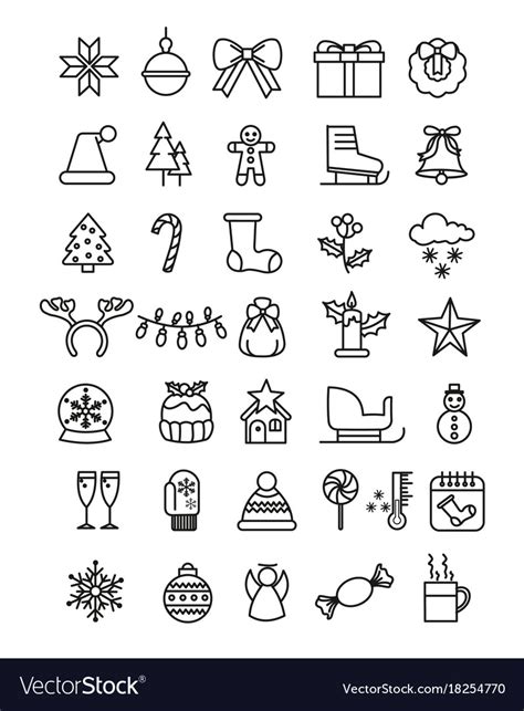 Simple set of christmas icons Royalty Free Vector Image