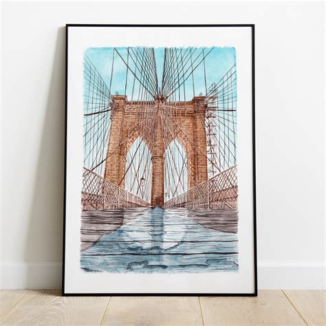 Brooklyn Bridge Print Watercolor Painting New York City | Etsy