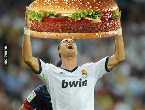 Just Ronaldo....eating a giant burger. - 9GAG