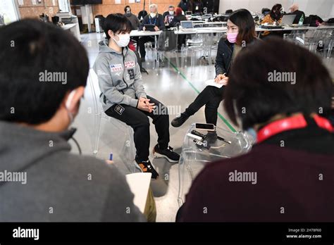 Yuma KAGIYAMA (Japan), during press interview at the ISU Grand Prix of ...