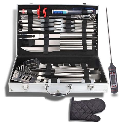 Grilling Accessories Set for outdoor BBQ with Aluminum Case - Top Kitchen Gadget