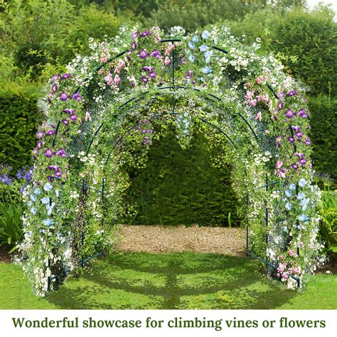 8.2'x7'x7.2' Garden Support Frame Climbing Plant Arch Arbor for Flower ...