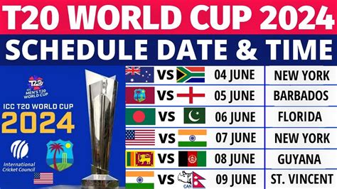 T20 World Cup 2024 Schedule Time Table | T20 World Cup 2024 Schedule ...