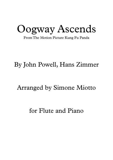 Oogway Ascends (arr. Simone Miotto) by Various Sheet Music for Flute ...