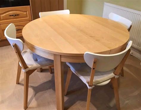 Ikea Beech Round Extending Table & 4 Chairs FREE DELIVERY 0777 | in Leicester, Leicestershire ...