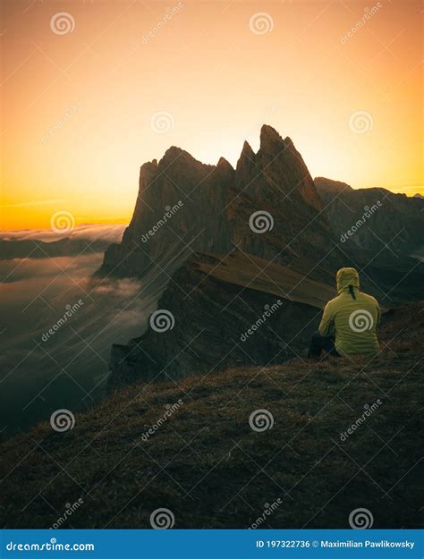 Seceda Mountain in Dolomites during Sunrise in Autumn Stock Photo - Image of hiking, italy ...