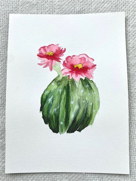 Desert Cactus Watercolor Painting Succulent Home Decor Wall - Etsy