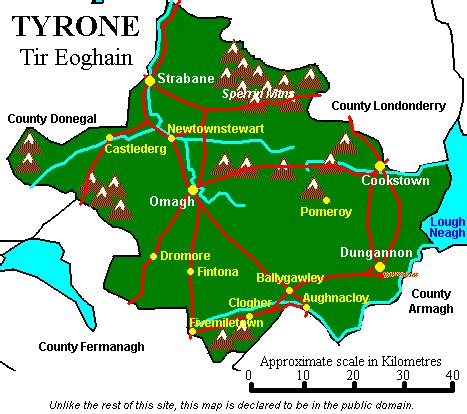 County Tyrone Ireland Map - Sella Daniella