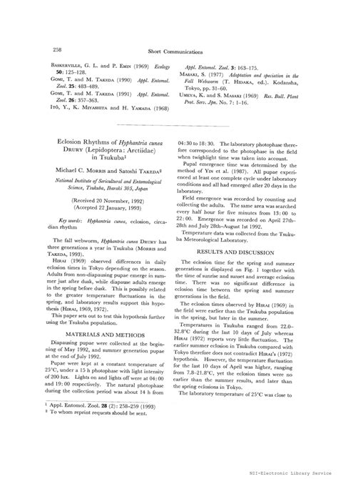 (PDF) Life cycle of Hyphantria cunea Drury (Lepidoptera: Arctiidae) in Tsukuba