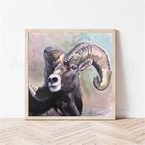 Ram Print, Sheep Print, Ram Wall Art, Ram Wall Decor, Big Horn Print ...