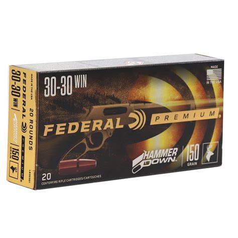 500 Rounds Of Federal Premium Hammer Down 30-30 Winchester Ammo 150 Grain Bonded Soft Point ...