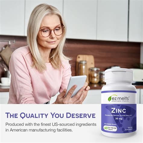 Buy EZ Melts Zinc Supplements for Immune Support - Fast Dissolve Zinc 30mg Tablets - Support ...