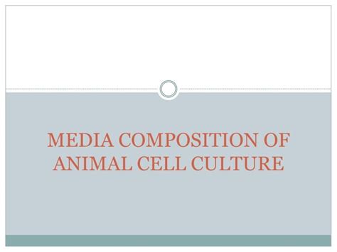 Animal cell, tissue culture | PPT