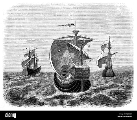 Columbus' Ships on the First Voyage Stock Photo - Alamy