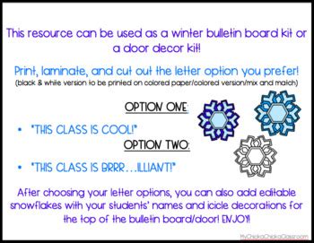 Winter Snowflake Bulletin Board Kit-Editable by MyChickaChickaClassroom