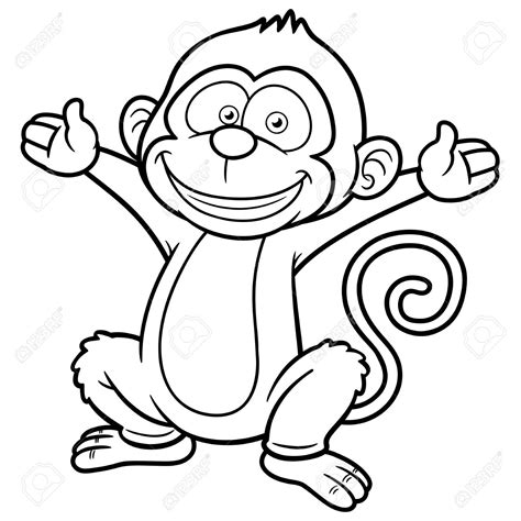 Monkey Outline Drawing at GetDrawings | Free download