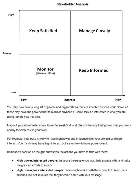 Stakeholder Analysis Templates | 11+ Free Word, Excel & PDF Formats ...