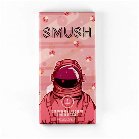 Mushroom White Chocolate Bars - Smush Edibles - Strawberry & Cream - 3 ...