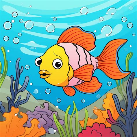 Free Coloring Pages Fish Ocean | Coloring Pages Mimi Panda