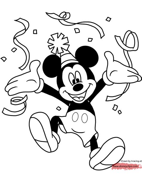 Mickey Mouse Birthday Coloring Pages | Disneyclips.com