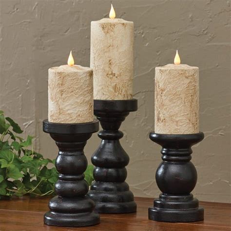 Black Southport Short Candlesticks | Pillar candles, Candle holders, Wood candle sticks