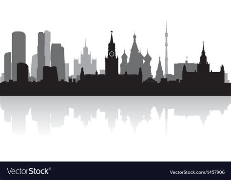 Moscow city skyline silhouette Royalty Free Vector Image