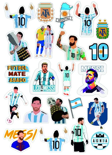 23 Sticker Lionel Messi Stickers Soccer World Cup Set Stickers ...