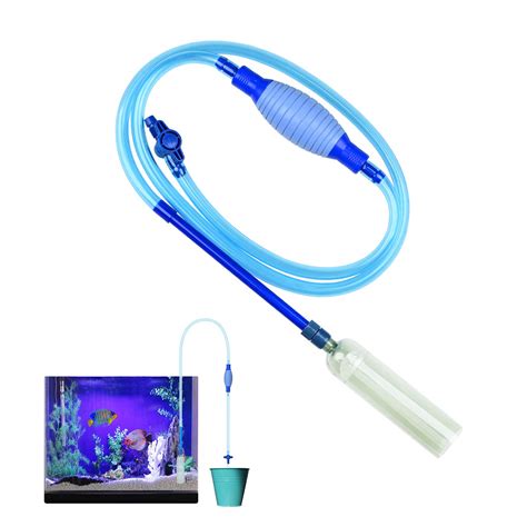 Buy Aquarium Fish Tank Cleaner, 8.2ft Vacuum Siphon Pump Water Drainer Changer Gravel Cleaners ...