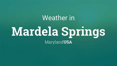 Weather for Mardela Springs, Maryland, USA