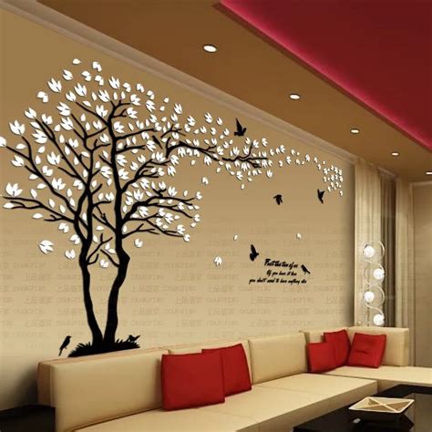 New arrival Lovers tree crystal three dimensional wall stickers Living ...