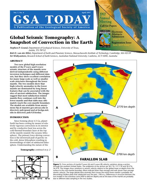 (PDF) Global seismic tomography: A snapshot of convection in the Earth