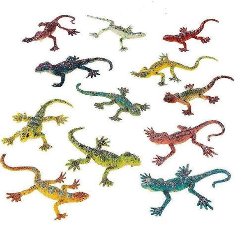 Kidsco Lizard Toy With Glitter - Pack Of 24 – Assorted Colors Glittery ...