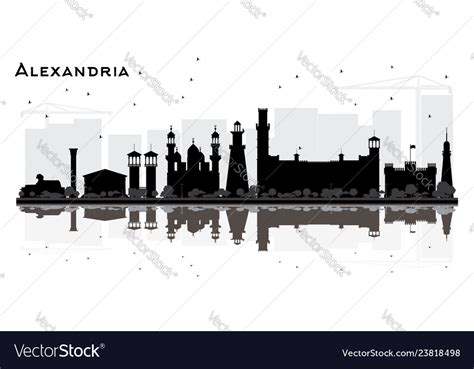 Alexandria egypt city skyline silhouette Vector Image