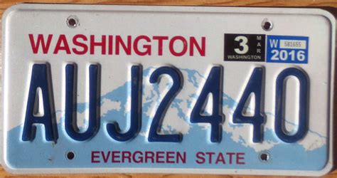 2016 Washington vg | Automobile License Plate Store: Collectible ...