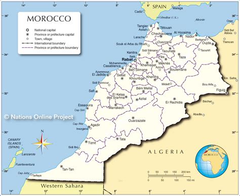 Administrative Map of Morocco - Nations Online Project