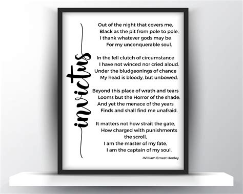 Invictus Poem Printable