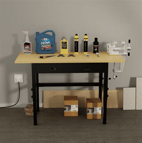 Dextra 55"L X 24"W Adjustable Workbench with Drawers, Garage Work Bench ...