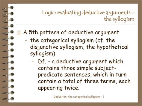 PPT - Logic: evaluating deductive arguments - the syllogism PowerPoint Presentation - ID:6678286