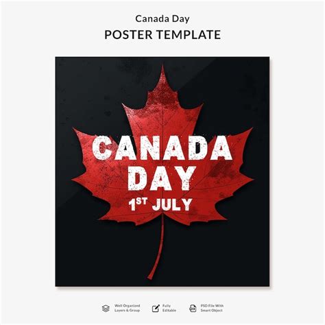 Premium PSD | Happy canada day poster templates flyer 2023