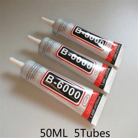 5Pcs B6000 Glue 50 ML Multi Purpose B 6000 Adhesive Rhinestone Glue Glass Repair Frame Touch ...