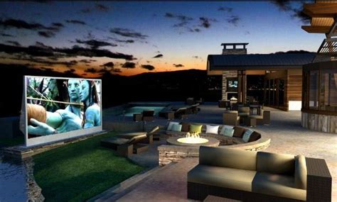 Awesome outside movie theater! | Outdoor theater, Home theater design, Outdoor screens