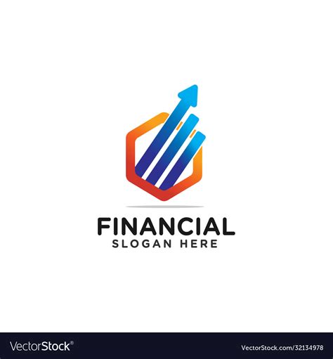 Financial logo design modern template Royalty Free Vector