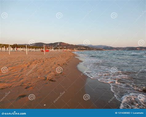 Capaccio - Beaches at Sunset Stock Photo - Image of beach, water: 121438582